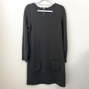 Adrienne Vittadini Sweater Dress Womens Large Green Merino Wool Blend